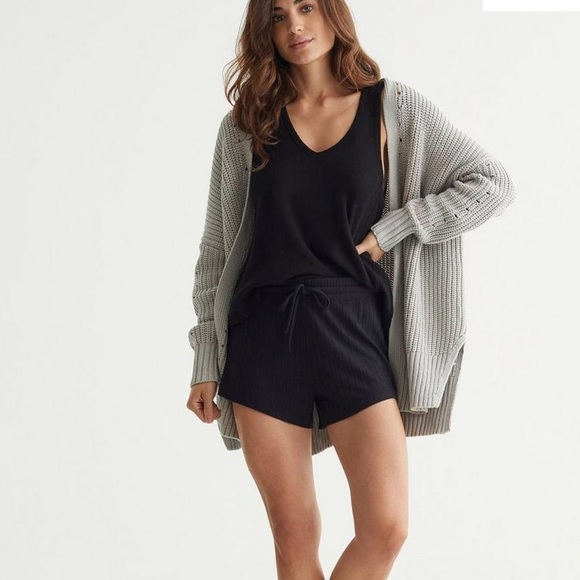 🆕 Lucky Brand Hacci Rib Short in Jet Black | “So Cute & Versatile!!” | NWT - Picture 2 of 14